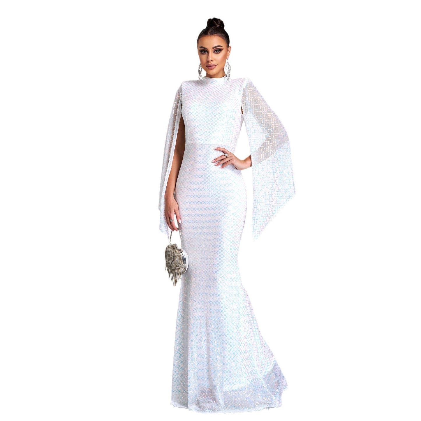 Women's Long Sleeve Temperament Crew Neck Sexy Dresses