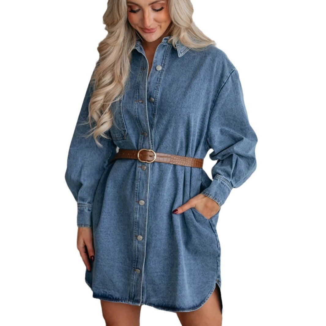 Women's Fashion Casual Button Slimming Long-sleeved Denim Jackets