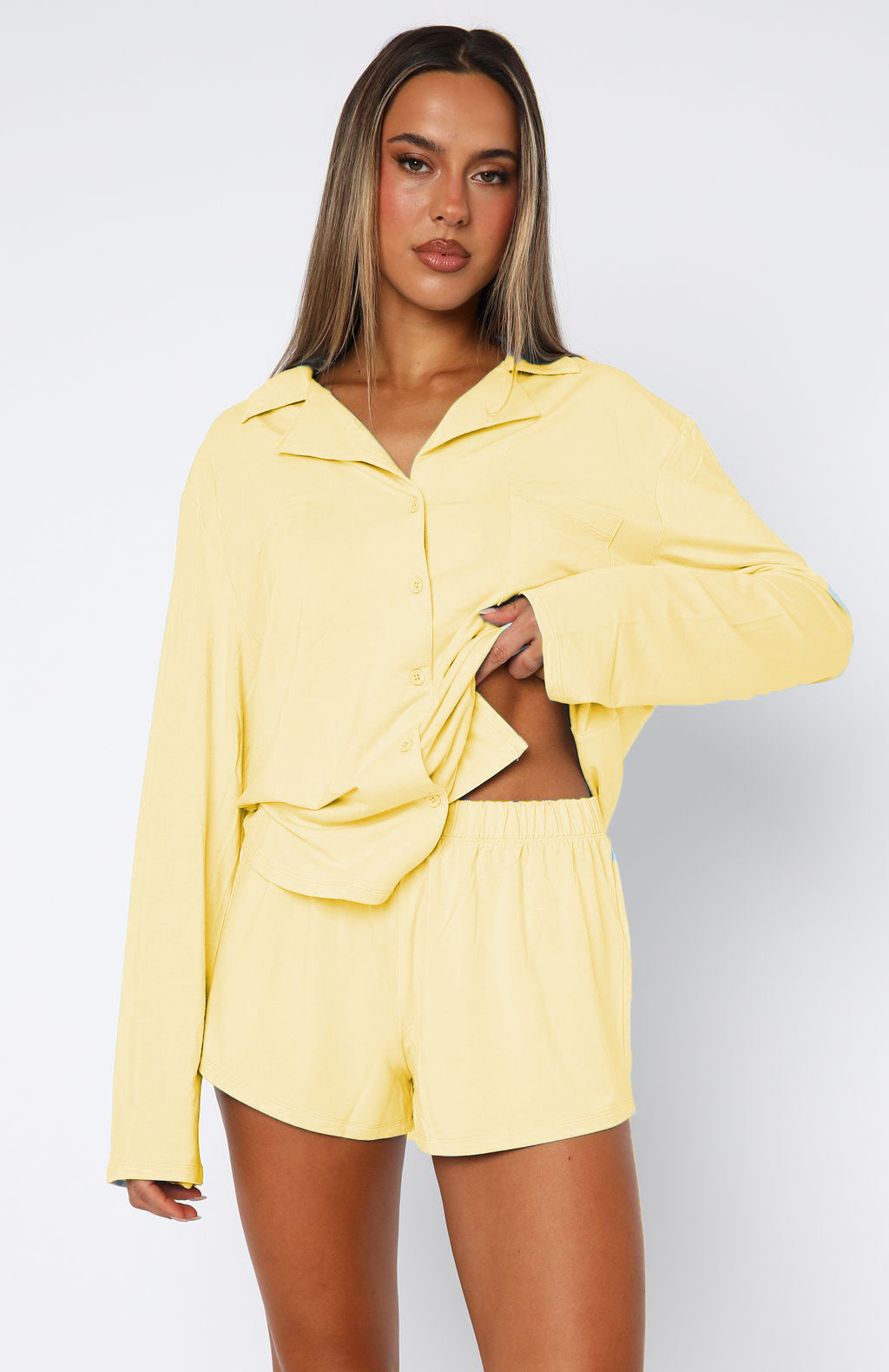 Women's Pajamas Lapel Long Sleeve Two-piece Set Fashion Casual Suit