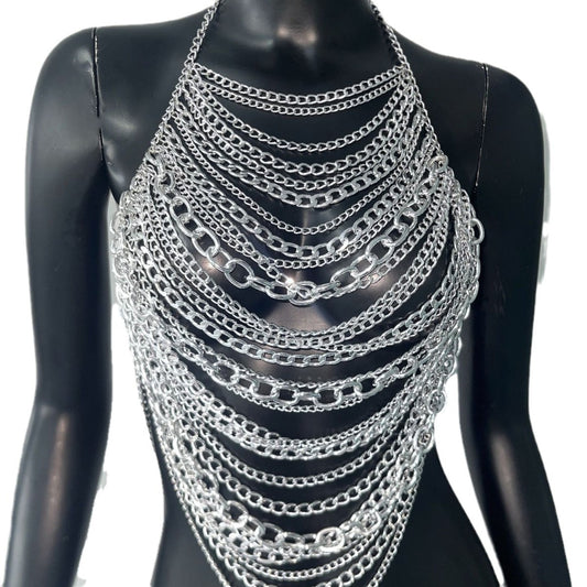 Women's Chain Hot Backless Strap Music Festival Tops