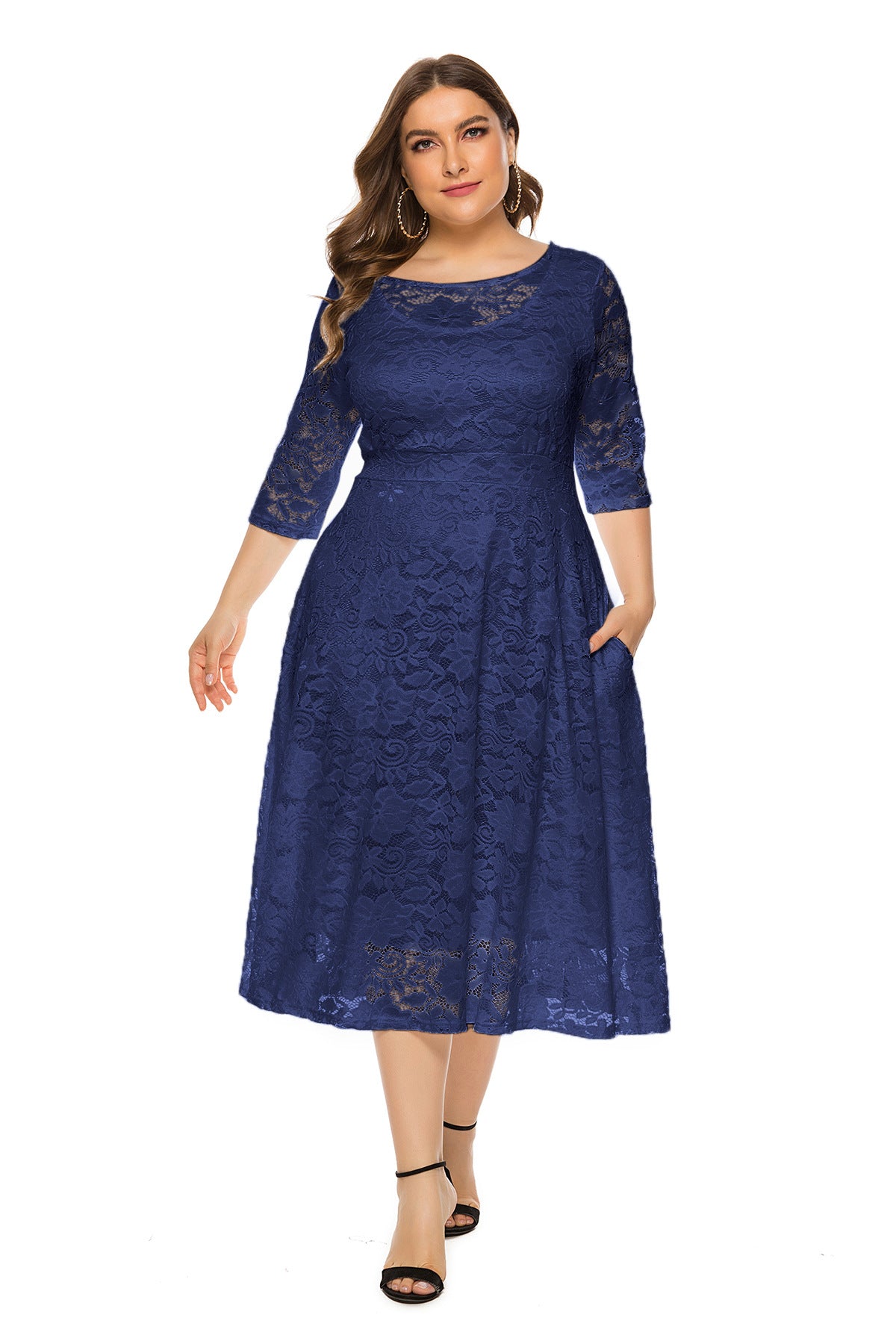 Women's Lace Pocket Bridesmaid Dress Party Quality Dresses