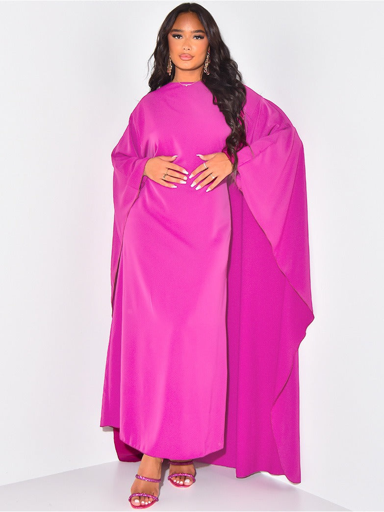 Women's Fashion Temperament Special Loose Round Neck Solid Color Dresses