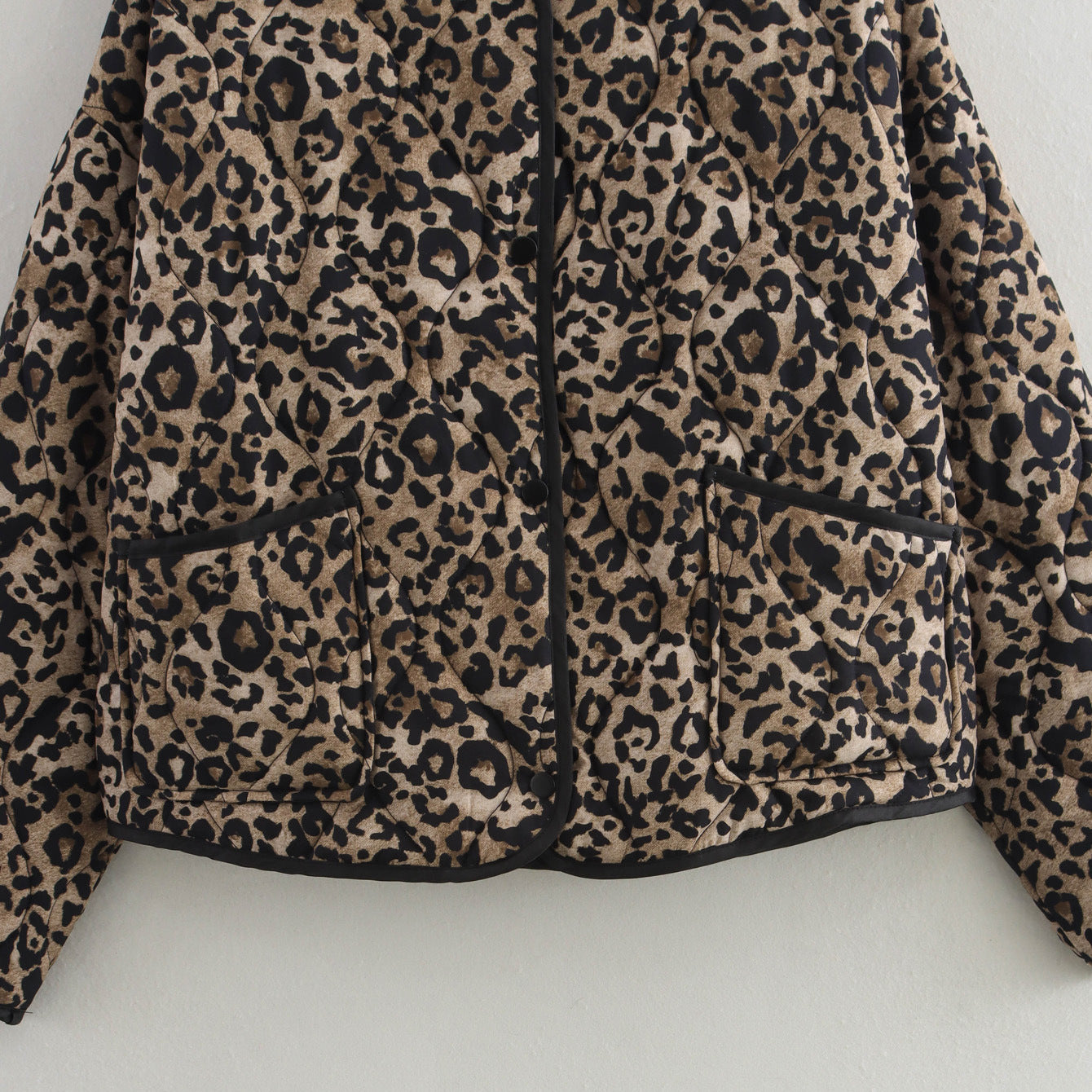 Women's Print Round Neck Loose Casual Long Coats