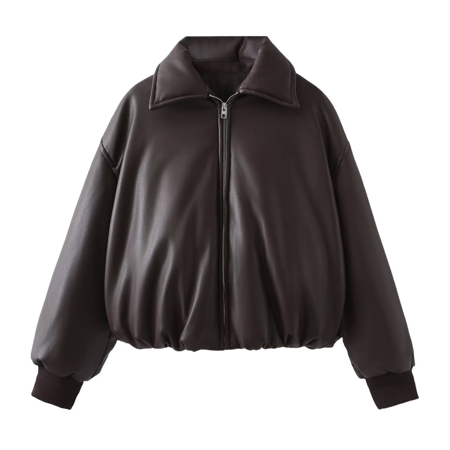 Women's Classic Lapel Zipper Design Thickened Leather Jackets