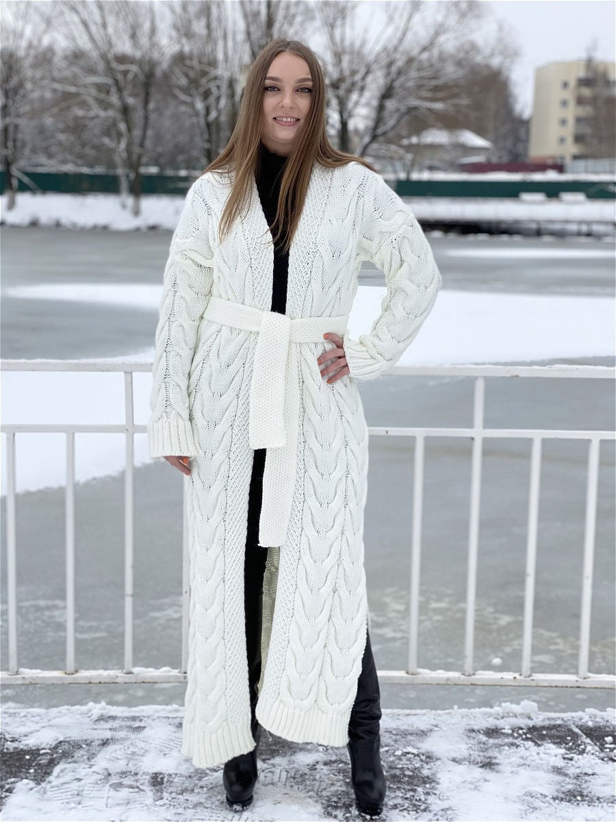 Women's Long Loose Elastic Large Hemp Flowers Thick Knitwear