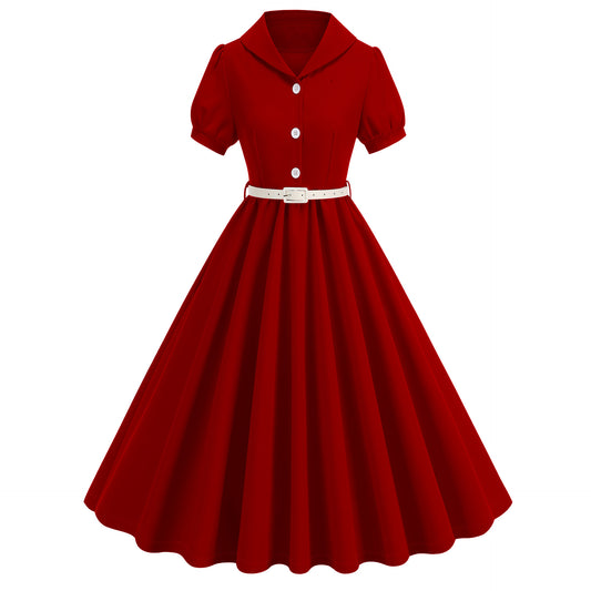 Women's Dress Sleeve Summer Retro Elegant Large Dresses