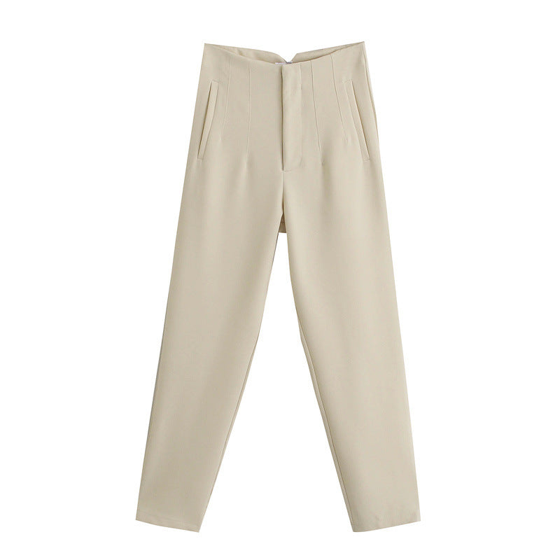Autumn High Waist Slimming Solid Color Pants