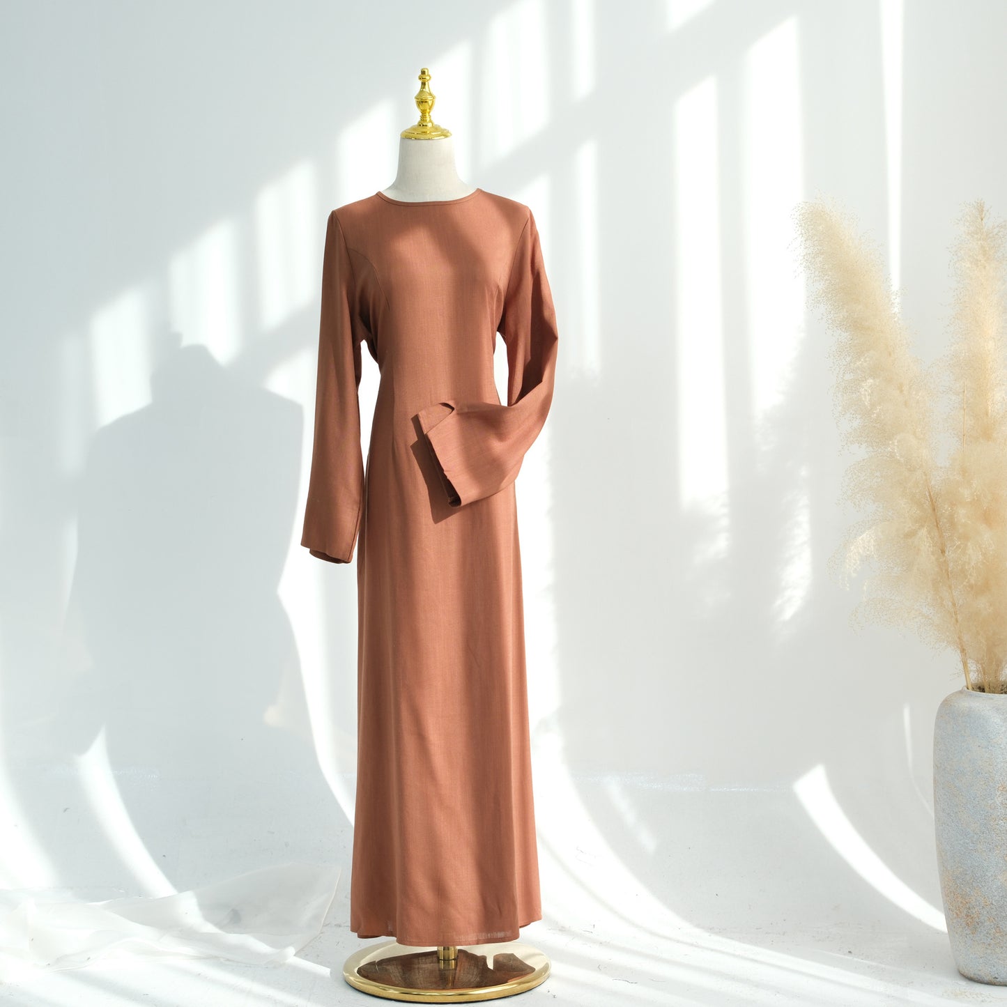 Unique Waist Adjustable Cotton Linen Dress Dresses