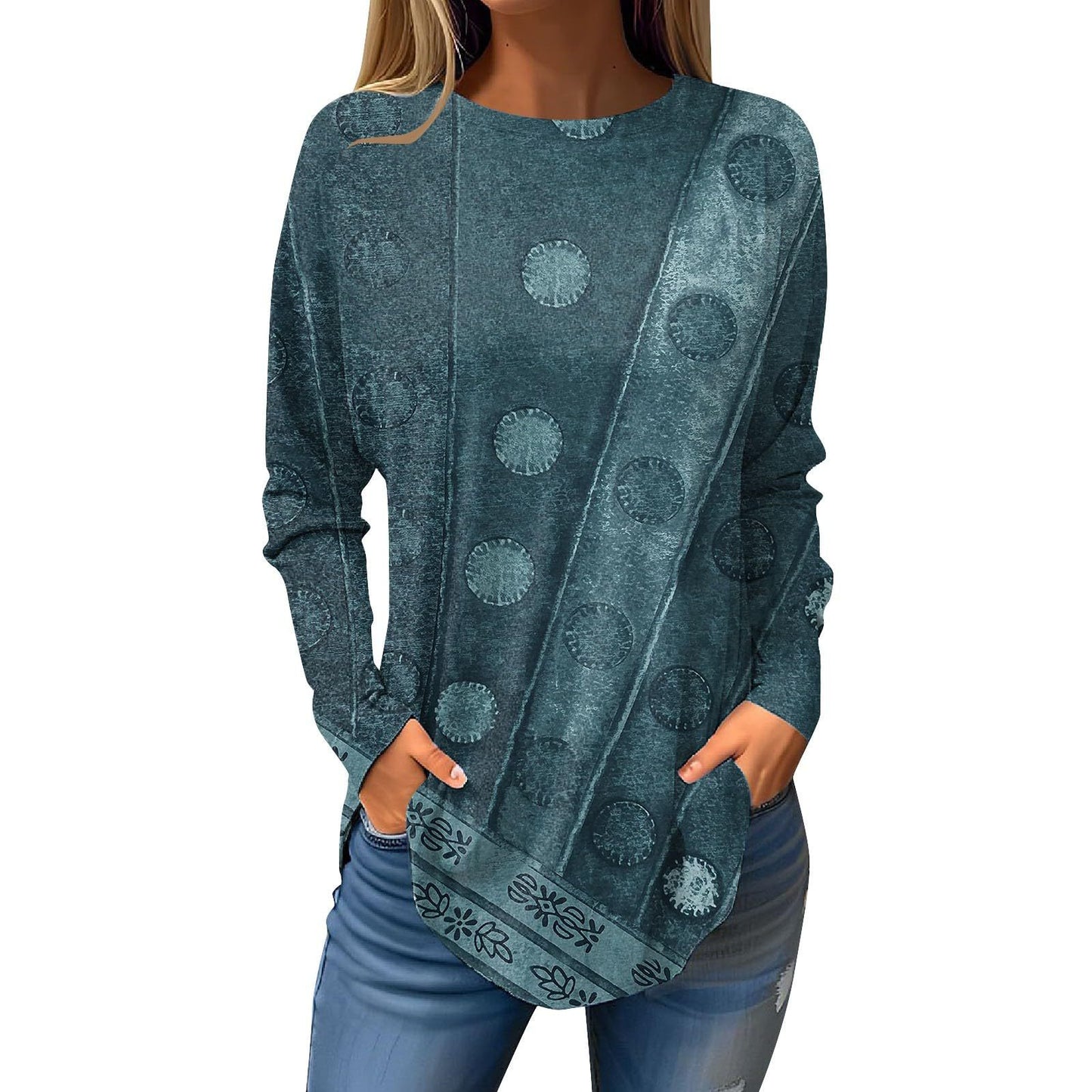 Crafts Summer Hem Arc Loose Long Blouses