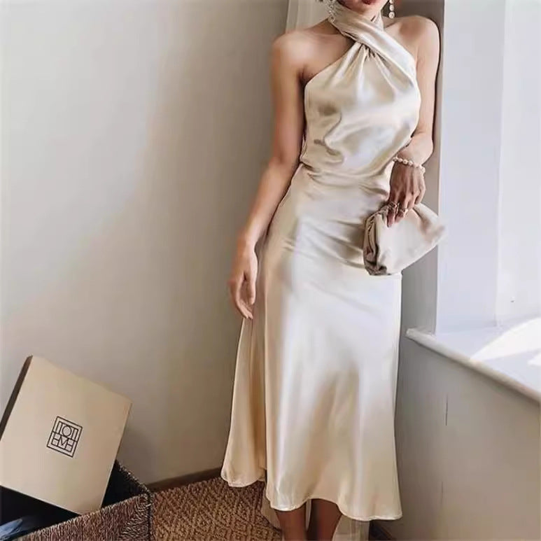 Women's Western Temperament Sexy Glossy Dress Dresses