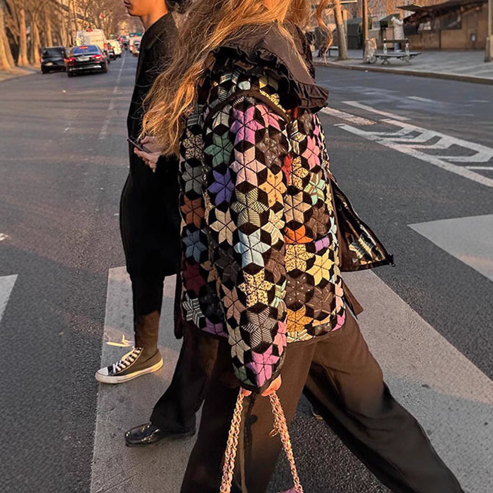 Women's Loose Quilted Fashion Printed Casual Clothes Coats