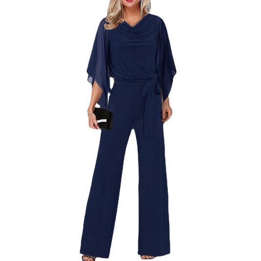 Women's Fashion Solid Color High Waist Lace Pants