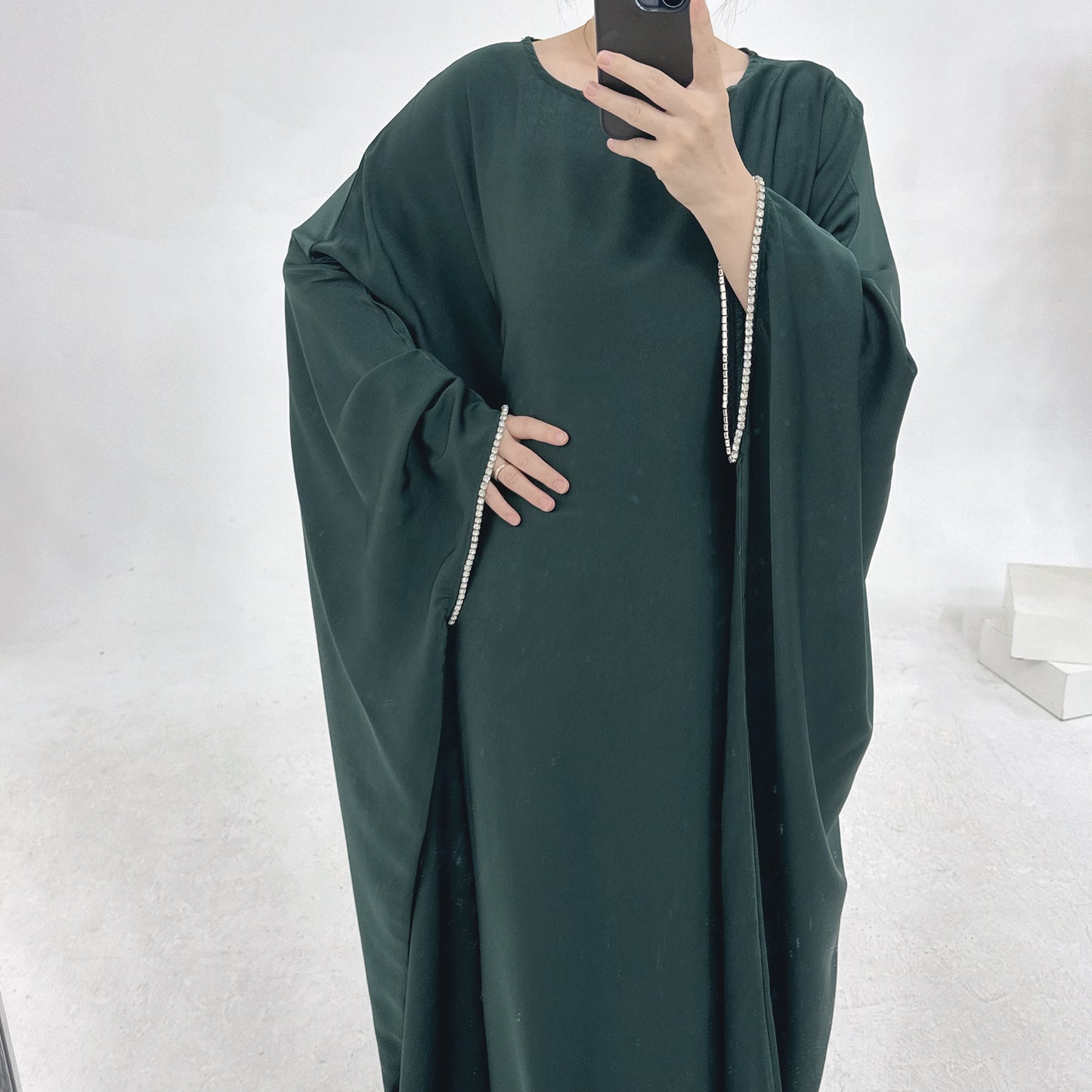 Party Beaded Matte Satin Dress Robe Dresses