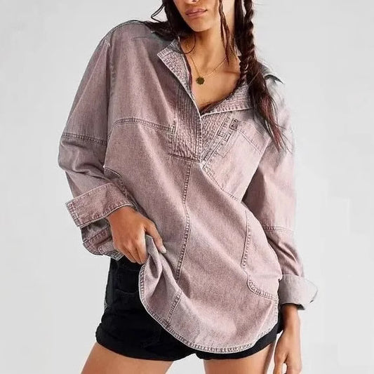 Women's Lapel Fashionable Casual Figure Flattering Denim Jackets