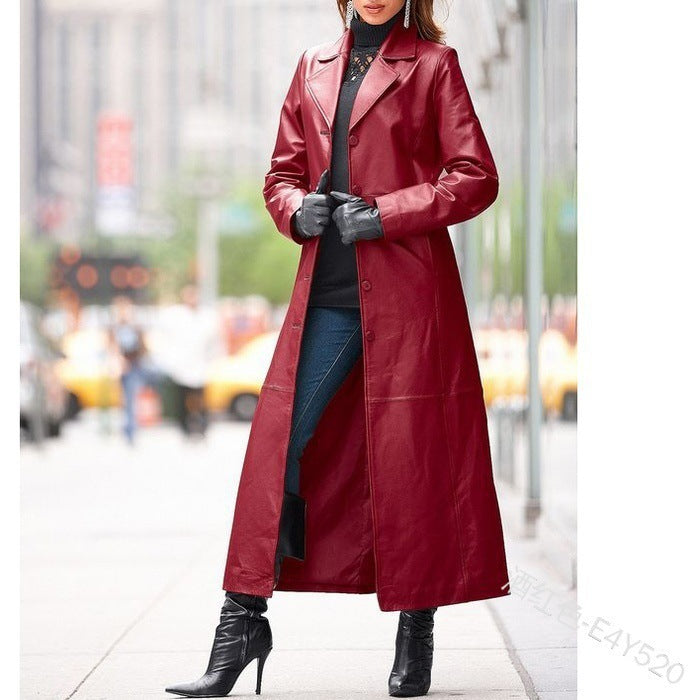 Women's Hot Single Button Leather Wind Jackets