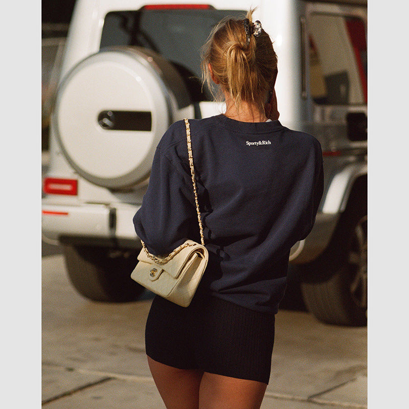 Women's American Niche Classic Letter Printed Fleece Sweaters