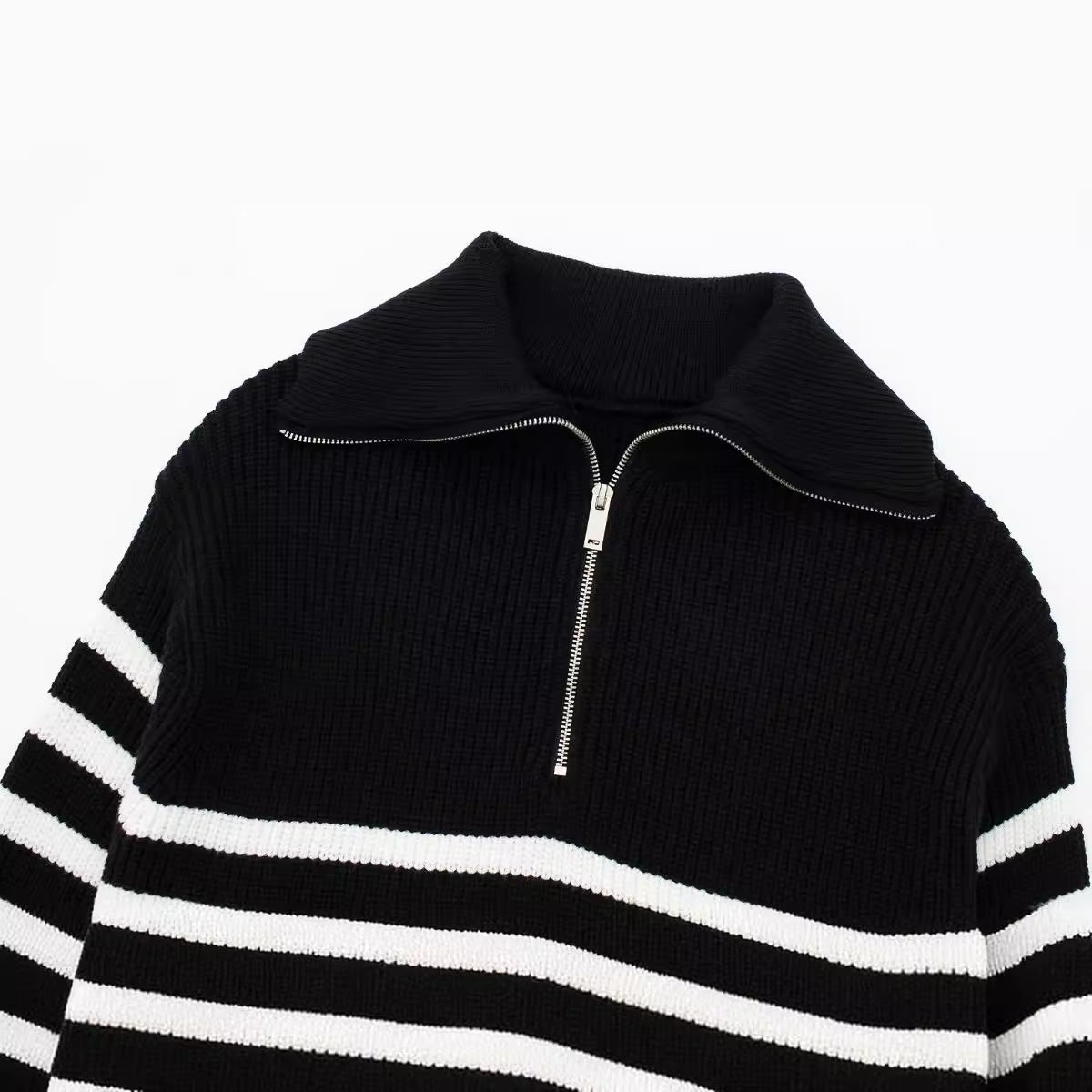 Women's French Casual Open Collar Wool Knitwear