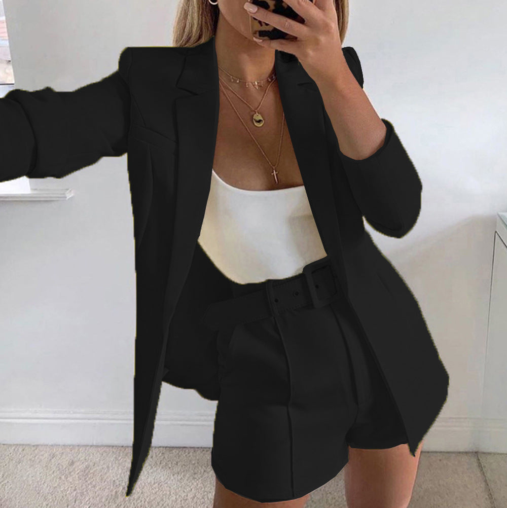 Women's Spring Clothes Fashion Small Belt Blazers