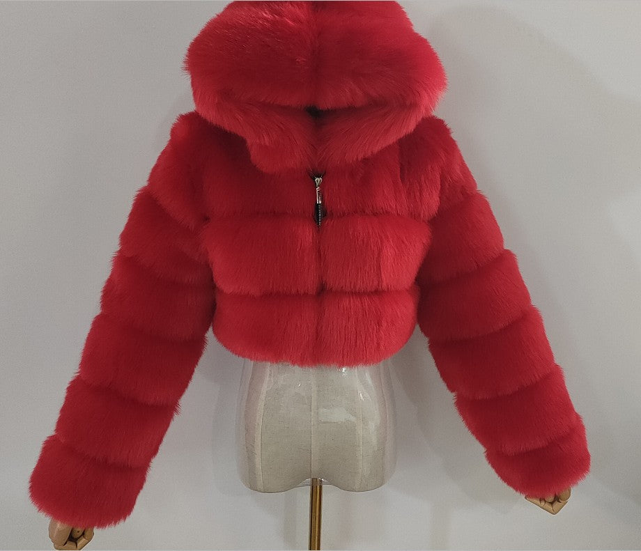 Women's Fur Imitation Warm Hooded For Coats
