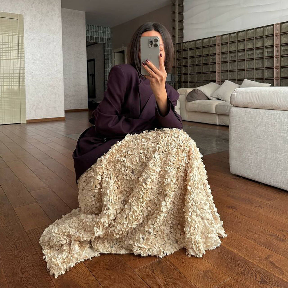Women's Dress Petal Design Long Dinner Skirts