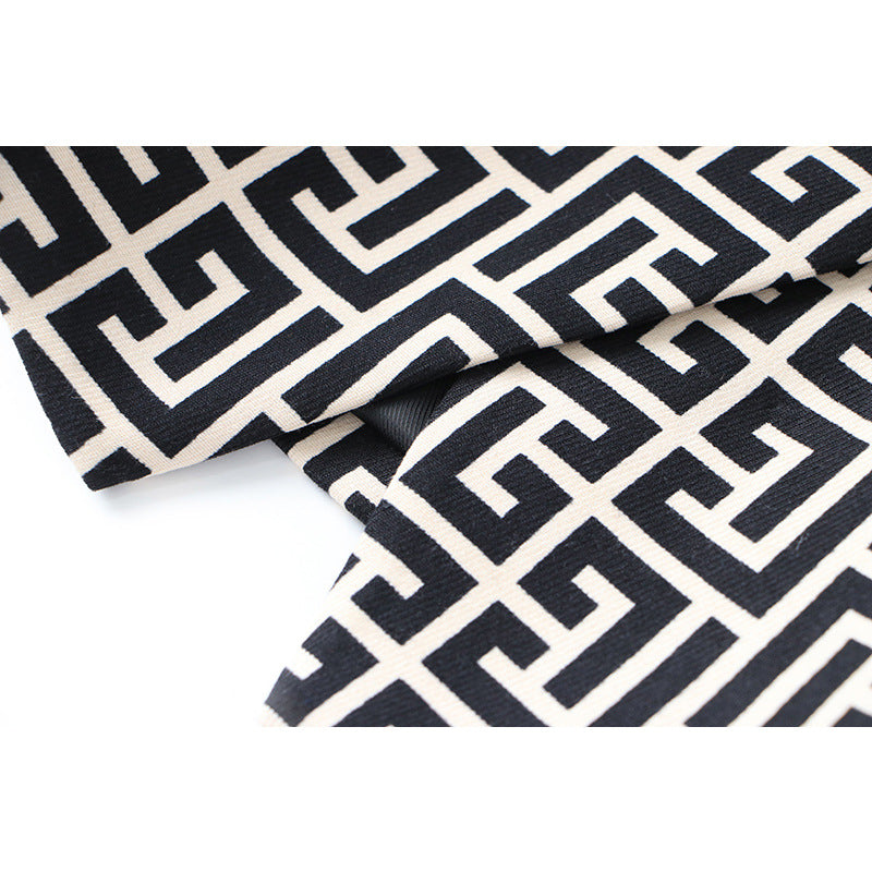 White Swastika Pattern Slim Fit Small Blazers