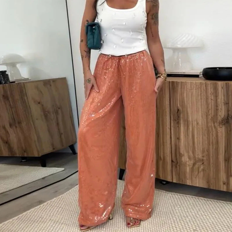Women's Sequined Casual Loose Wear Autumn Fashion Pants