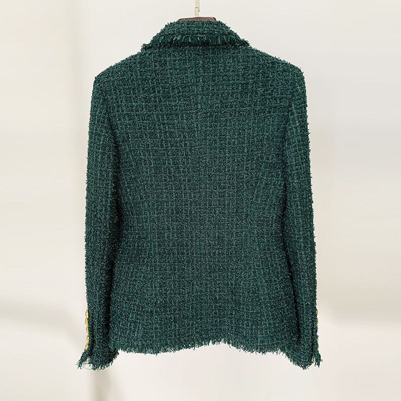 Fabric Tassel Fringe Tweed Slim Fit Coats