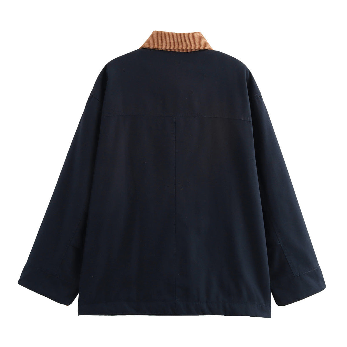 Colors Color Stitching Turnover Neck Loose Coats