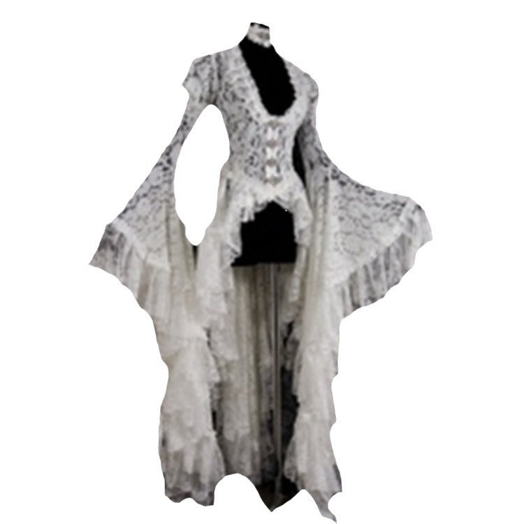 Women's Palace Style Bell Sleeve Long Dress Medieval Retro Dresses