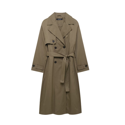 Women's Belt Fashion Long Trench With Female Coats