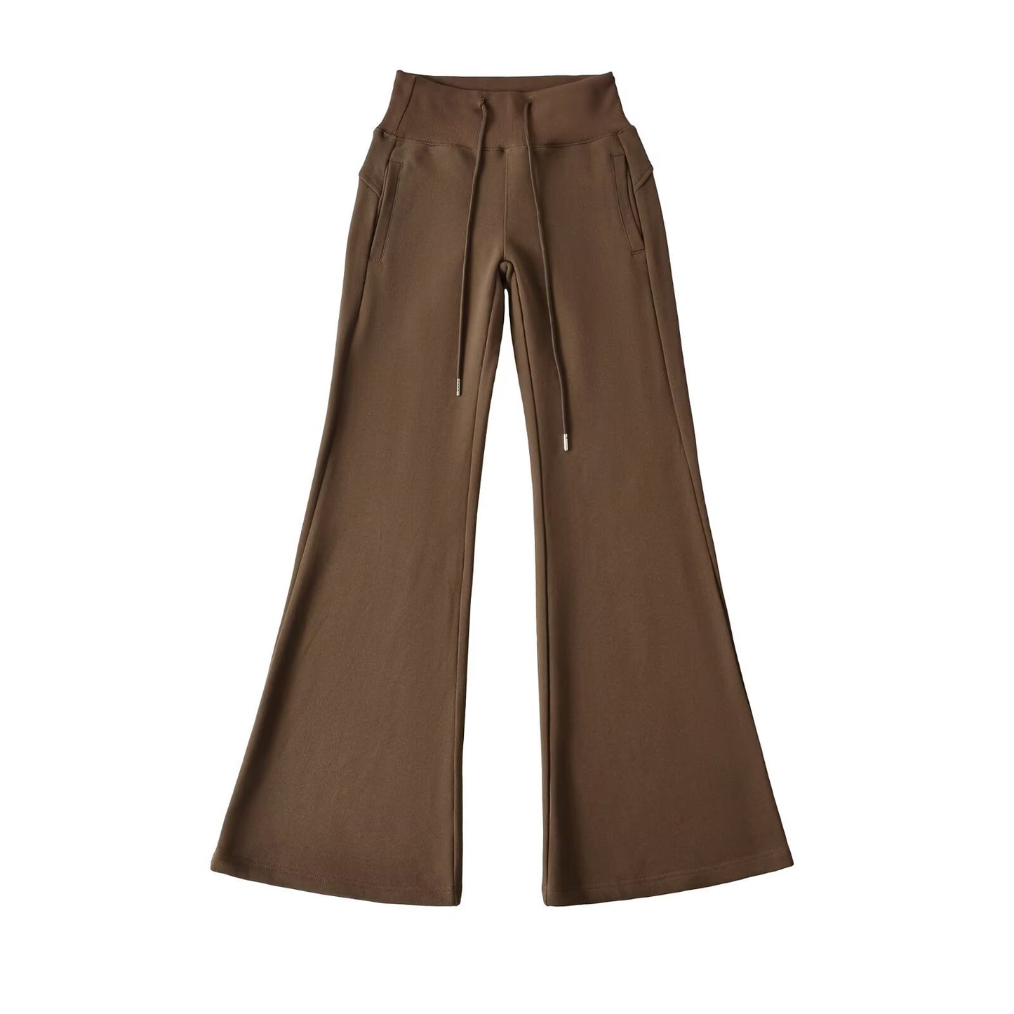 Women's Hot Drawstring Low Waist Fleece-lined Flared Pants