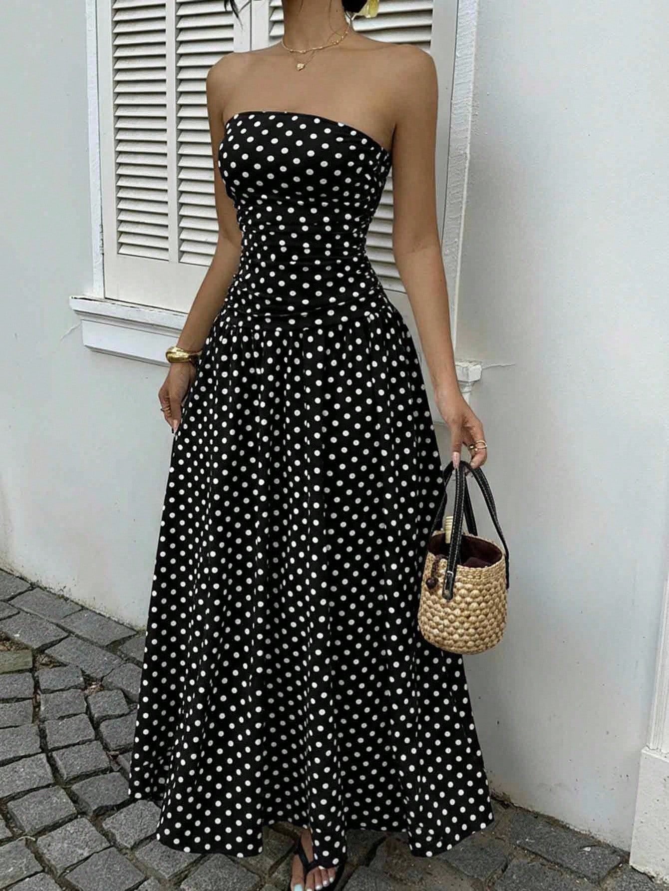 Sexy Polka Dot Elegant Waist Slimming Dress