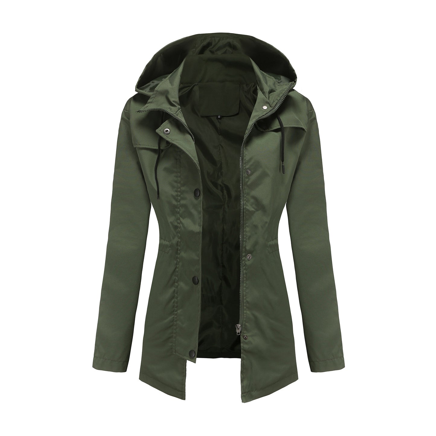 Women's Trench European Mid-length Hooded Outdoor Raincoat Coats