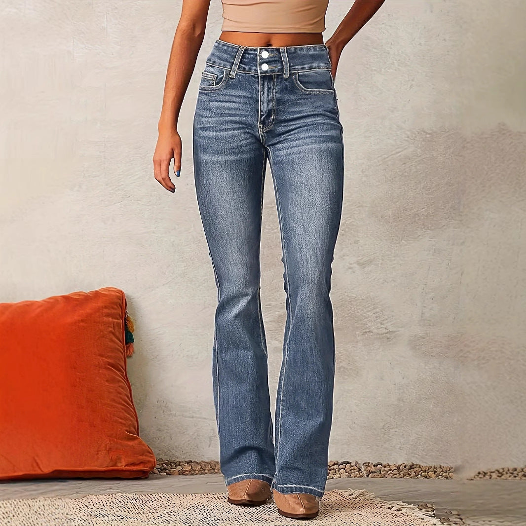 Women's Creative Spring Retro Stretch Washed Jeans