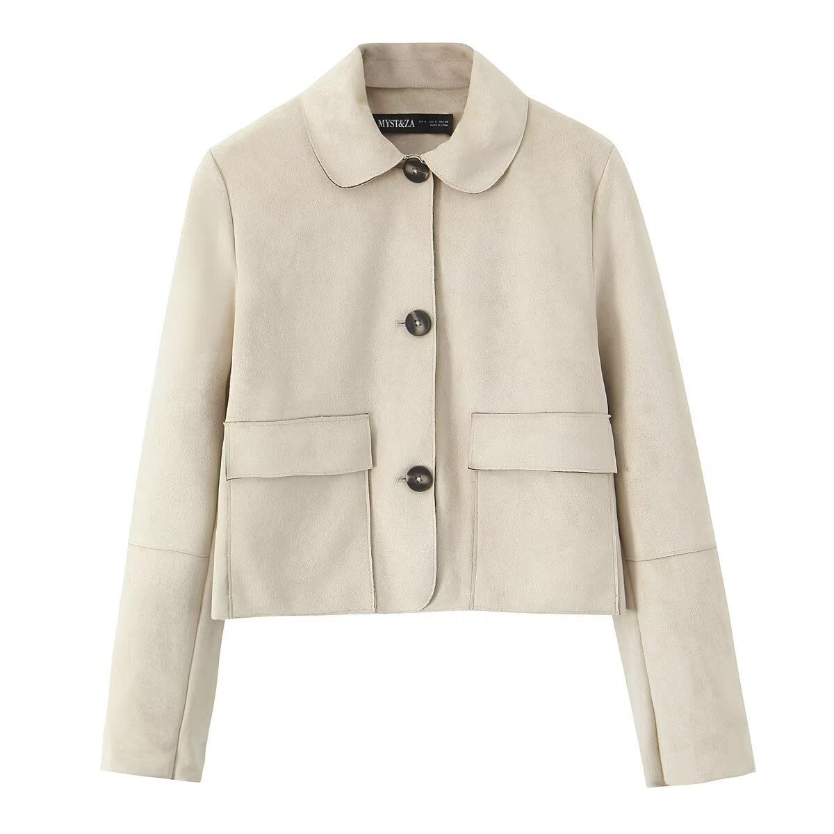 Women's Autumn Casual Simple Suede Effect Long Jackets