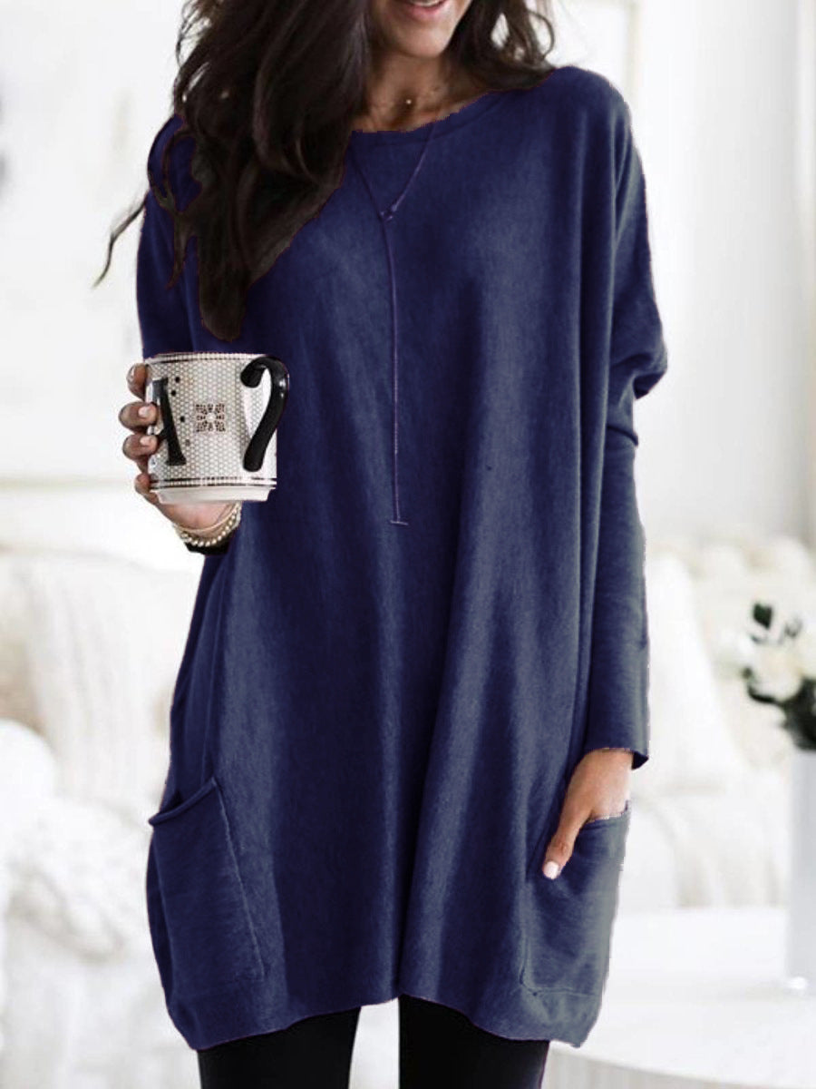 Women's Autumn Long Sleeve Casual Pocket T-shirt Blouses