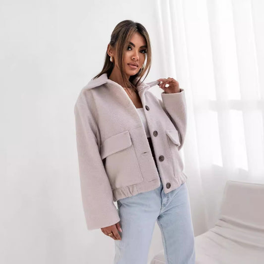 Women's Fashion Solid Color Small Single-breasted Plaid Blazers