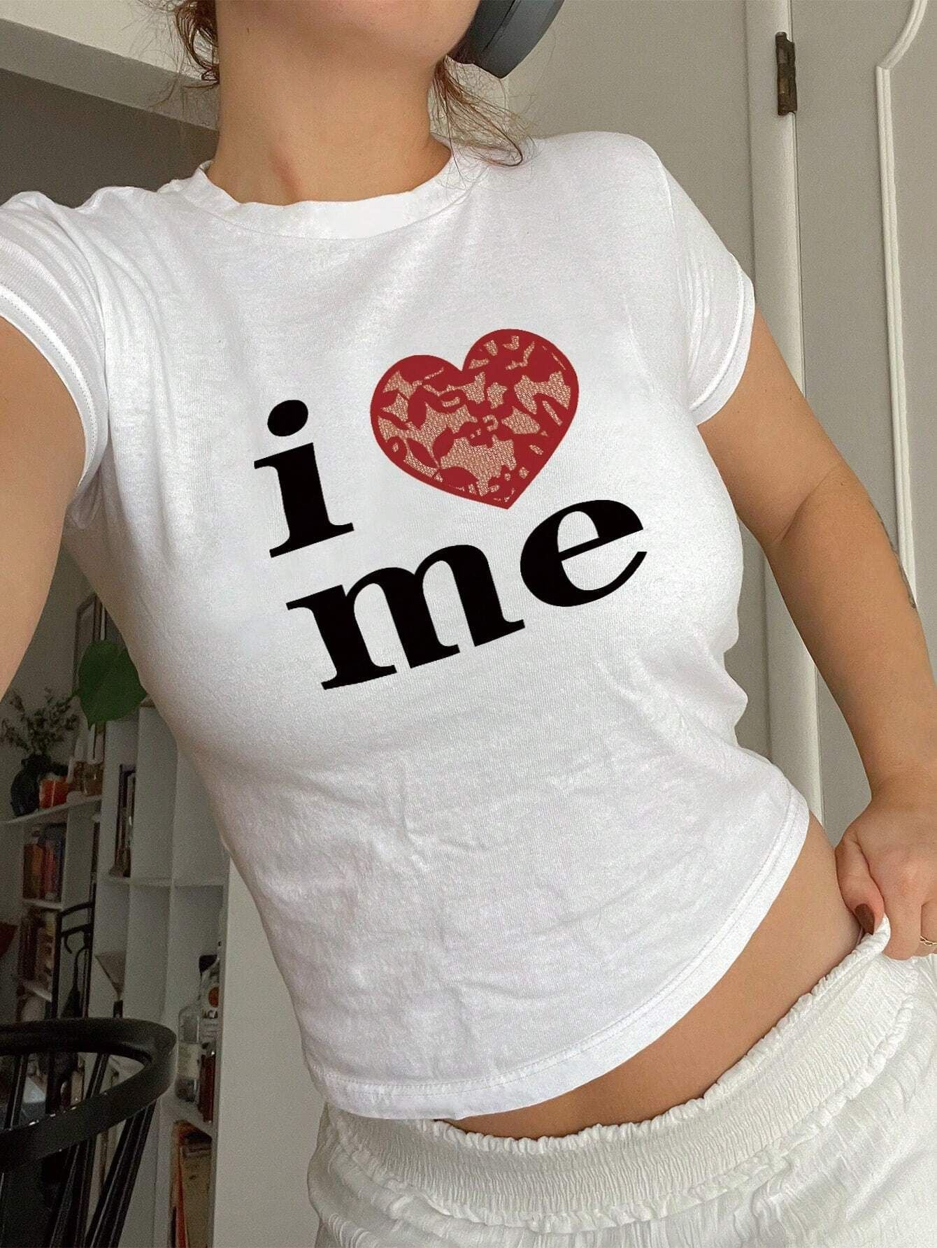 Women's Summer Street Slim Fit Fashion Shoulder T-shirt Sweet Blouses