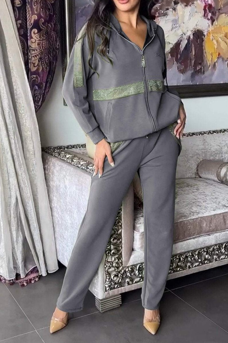 Comfortable Casual Long Sleeve Trousers Set Suits