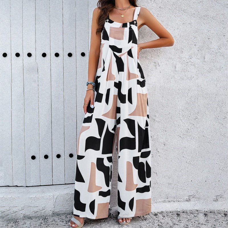 Women's Cool Creative Vacation Casual Printed Jumpsuits