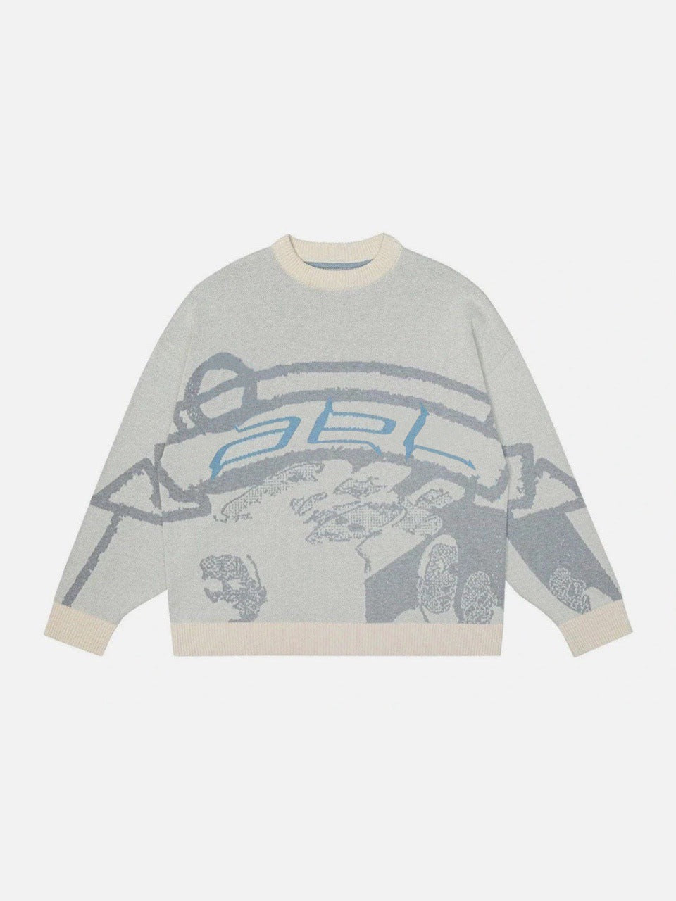 Women's & Men's & Personality Street Printed Round Neck Sweaters