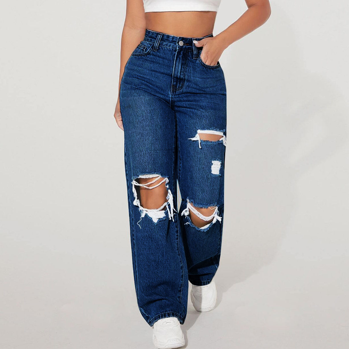 American Hot Straight Loose Street Casual Jeans
