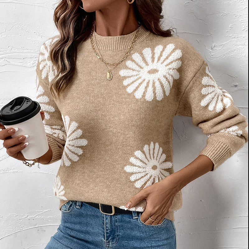 Women's Cool Popular Flower Casual Pullover Sweaters