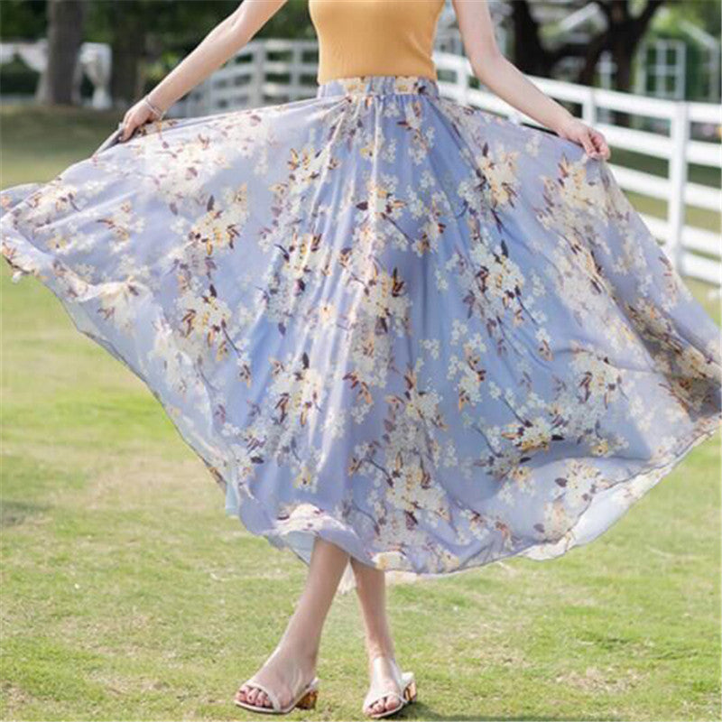 Floral Vacation Style Beach Female Summer Skirts