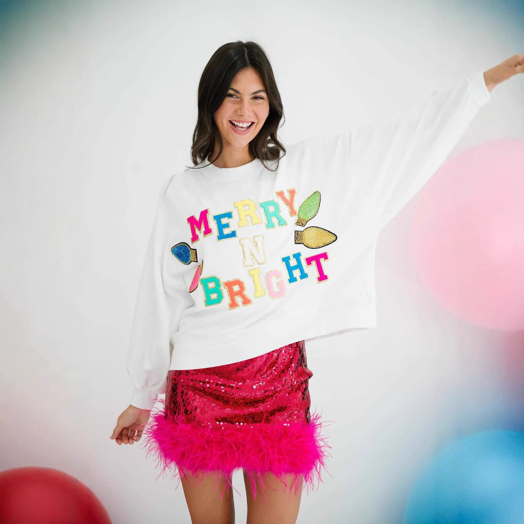 Pullover Christmas Style Fashion Casual Letter Tops