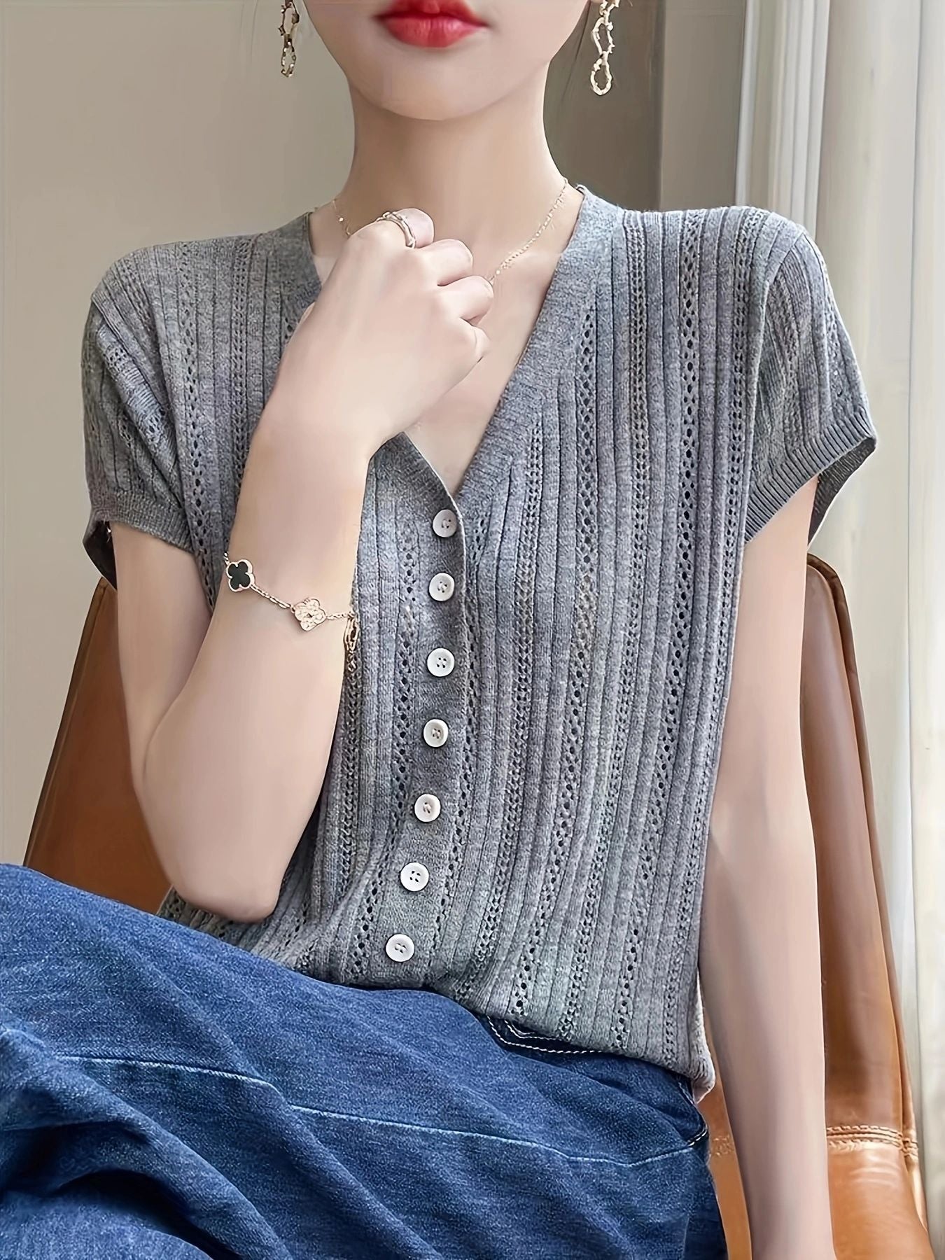 Women's Outer Wear Elegant Simple Western Style Slimming Knitted Cardigans