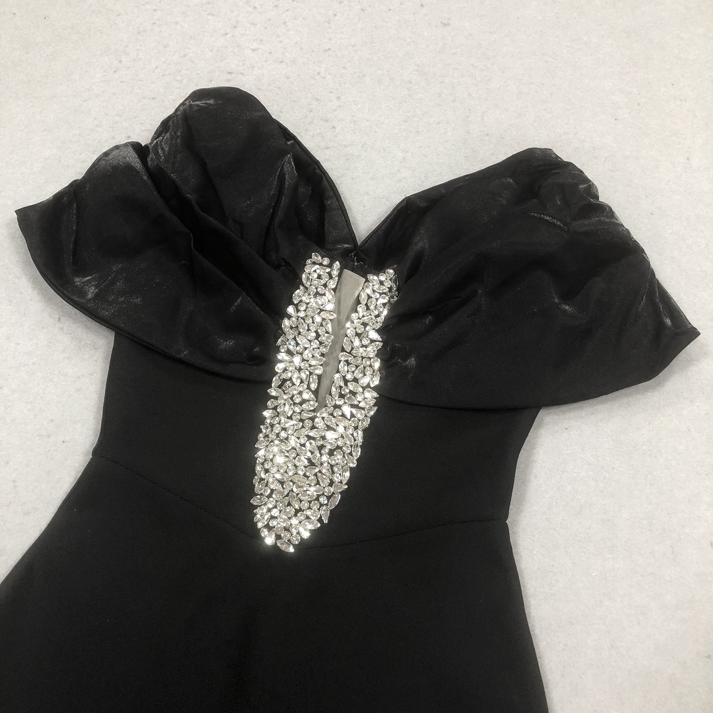 High-grade Halter Rhinestone Bow Slim Fit Bandage One-piece Dresses