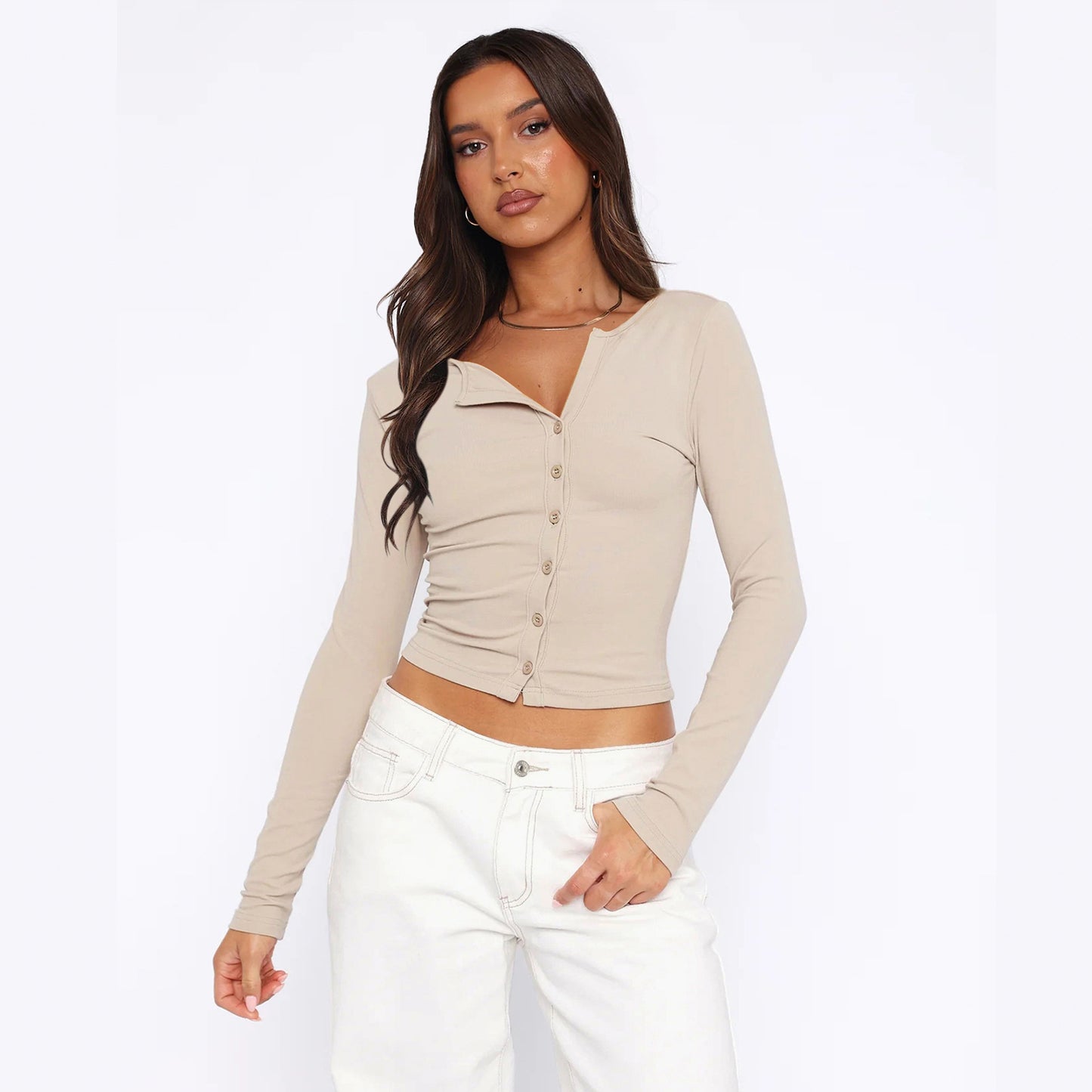Pure Hot Summer High-grade Button Knitted Blouses