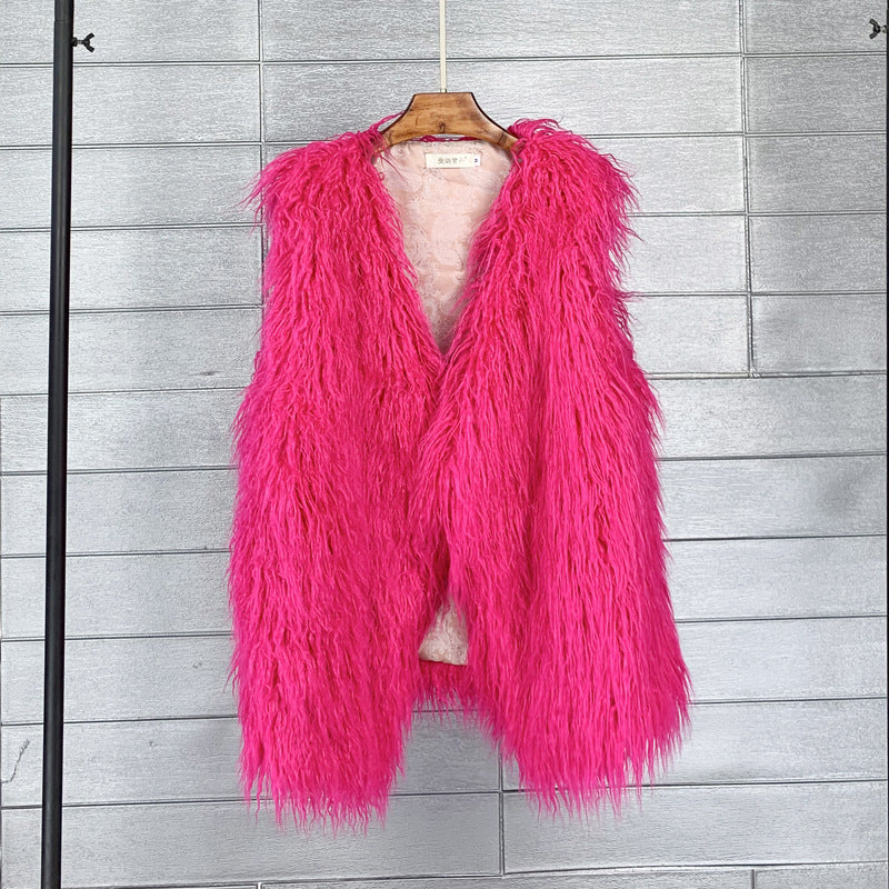 Women's Winter Mid-length Imitated Tibet Sheep Fur Coats