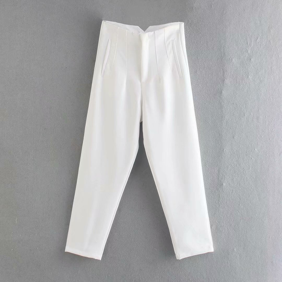 Autumn High Waist Slimming Solid Color Pants